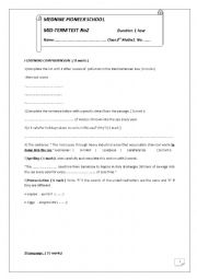 English Worksheet: 3RD TEST 2ND TERM