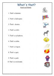 English Worksheet: words