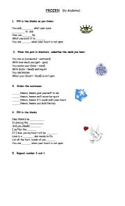 English Worksheet: Song 