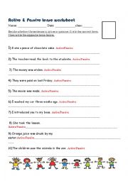 English Worksheet: active & passive