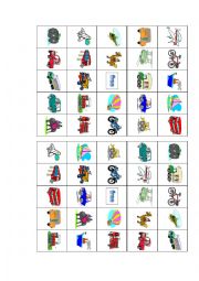 English Worksheet: Transportation Bingo (8 cards)