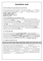 English Worksheet: Revision for 9th formers
