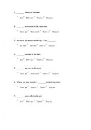 English Worksheet: there is/ there are