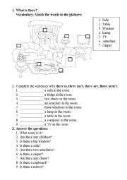 English Worksheet: What is there?