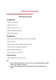 English Worksheet: sample writing about oneself/daily routine 