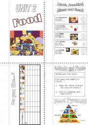 English Worksheet: Food mini book