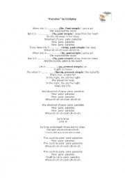 English Worksheet: Paradise by Coldplay