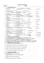 English Worksheet: Practice Test. new headway