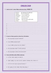 English Worksheet: Going to