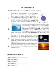 English Worksheet: The Earths Oceans