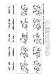 English Worksheet: numbers