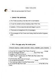 English Worksheet: The Titanic