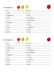 English Worksheet: Plurals