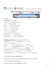 English Worksheet: To Be Past