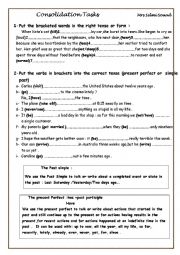 English Worksheet:   Consolidation Tasks 