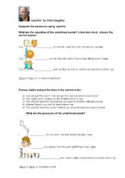 English Worksheet: Used to by Chris Daughtry