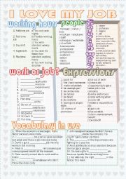English Worksheet: I love my job