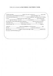English Worksheet: past simple - past perfect tense