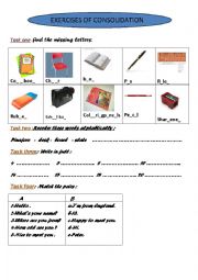 English Worksheet: consolidation