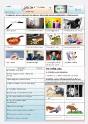 English Worksheet: Safety at home 9th form