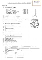 The knowledge check for the 4-form students 