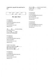 English Worksheet: Rolling in the Deep & Miss You Much
