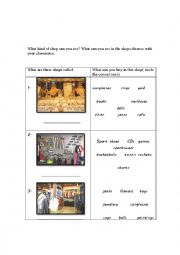 English Worksheet: shopping