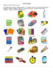 English Worksheet: School supplies 
