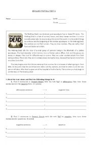 English Worksheet: Verb to be with The Walking Dead