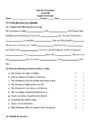 The Mix Up - Objective type Worksheet