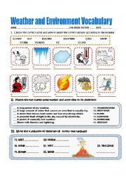 English Worksheet: PART 1 Extreme weather and environment (from book Activate B1)