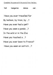 English Worksheet: Have you ever...