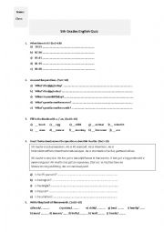 English Worksheet: POP QUIZ