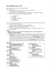 English Worksheet: IELTS SPEAKING PART 3 TIPS