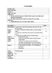 English Worksheet: lesson plan