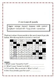 English Worksheet: word search 