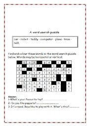 English Worksheet: word search