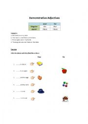 English Worksheet: Demonstrative adjectives