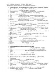 English Worksheet: Tenses revision