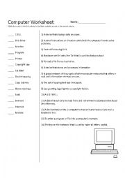 English Worksheet: Computer Terms
