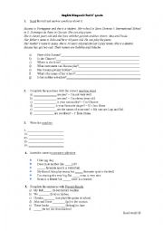English Worksheet: English Diagnosis Test 6th grade