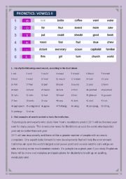 English Worksheet: phonetics vowels 2