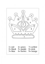 English Worksheet: COLOREAR LA CORONA