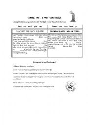 simple past and past continuous worksheet