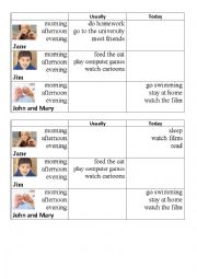 English Worksheet: Present Simple VS Present Continuous Speaking cards