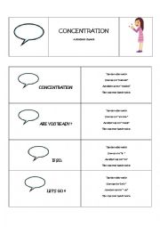 English Worksheet: Concentration