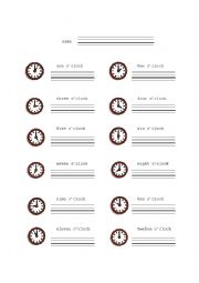 English Worksheet: Time Worksheet