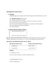 English Worksheet: Giving opinions about a movie