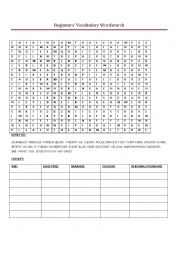 English Worksheet: Wordsearch for beginners