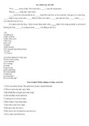 English Worksheet: THE UMBRELLA - MACMILLAN STARTER LEVEL - EXERCISES